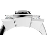 White gold Three Stone Fancy Black Radiant Cut Cut Channel Set Diamond Ring_28
