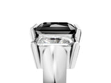 White gold Three Stone Fancy Black Radiant Cut Cut Channel Set Diamond Ring_29