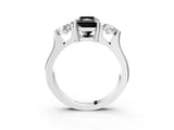 White gold Three-Stone Fancy Black Radiant Cut Cut Classic Band Prong Setting Ring_3