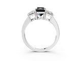 White gold Three-Stone Fancy Black Radiant Cut Cut Diamond Engagement Ring with Flat Band and Four-Prong Setting_15