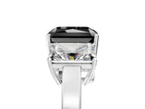 White gold Three-Stone Fancy Black Radiant Cut Cut Diamond Engagement Ring with Flat Band and Four-Prong Setting_17