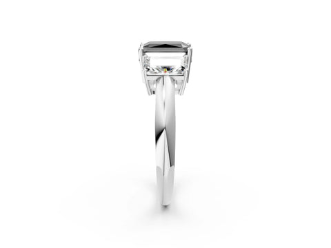 White gold Three-Stone Fancy Black Radiant Cut Cut Diamond Engagement Ring with Prong Setting on a White Gold Band_15