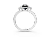 White gold Three-Stone Fancy Black Radiant Cut Cut Diamond Pavé Band with Prong Setting_30