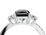 White gold Three-Stone Fancy Black Radiant Cut Cut Diamond Pavé Band with Prong Setting_31