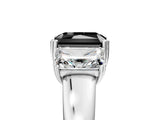 White gold Three-Stone Fancy Black Radiant Cut Cut Diamond Ring with Channel Set Band and Four-Prong Setting_113