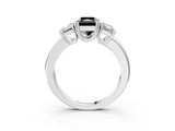 White gold Three-Stone Fancy Black Radiant Cut Cut Diamond Ring with Channel Set Band and Four-Prong Setting_57