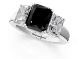 White gold Three-Stone Fancy Black Radiant Cut Cut Diamond Ring with Channel Set Band and Four-Prong Setting_61