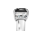 White gold Three-Stone Fancy Black Radiant Cut Cut Diamond Ring with Channel Set Band and Four-Prong Setting_65