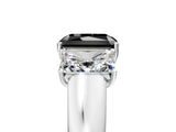 White gold Three-Stone Fancy Black Radiant Cut Cut Diamond Ring with Prong Setting and Classic Band_5