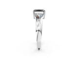 White gold Three-Stone Fancy Black Radiant Cut Cut Diamond Ring with Trillion Side Stones on a Split Shank Band_2