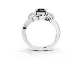 White gold Three-Stone Fancy Black Radiant Cut Cut Diamond Split Shank Prong Set Ring_3