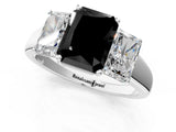 White gold Three-Stone Fancy Black Radiant Cut Cut Solitaire Ring with Classic Prong Setting_13