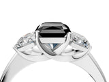 White gold Three-Stone Fancy Black Radiant Cut Cut Solitaire Ring with Classic Prong Setting_16