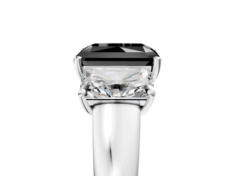 White gold Three-Stone Fancy Black Radiant Cut Cut Solitaire Ring with Classic Prong Setting_17