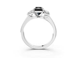 White gold Three-Stone Fancy Black Radiant Cut Cut Solitaire Ring with Classic Prong Setting_3