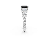 White gold Three-Stone Fancy Black Radiant Cut Diamond Braided Band Ring with Four-Prong Setting_74