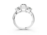 White gold Three-Stone Fancy Black Radiant Cut Diamond Channel Set Engagement Ring with Prong Setting_15
