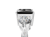 White gold Three-Stone Fancy Black Radiant Cut Diamond Channel Set Engagement Ring with Prong Setting_17