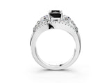 White gold Three-Stone Fancy Black Radiant Cut Diamond Engagement Ring with Pave Band and Prong Setting_15