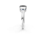White gold Three-Stone Fancy Black Radiant Cut Diamond Engagement Ring with Prong Setting_17