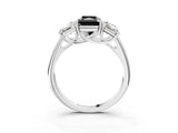 White gold Three-Stone Fancy Black Radiant Cut Diamond Engagement Ring with Prong Setting_18