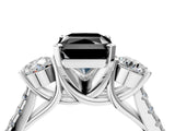 White gold Three-Stone Fancy Black Radiant Cut Diamond Pavé Band with Four-Prong Setting_4