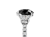 White gold Three-Stone Fancy Black Round Cut Cut Diamond Pavé Band with Prong Setting_50