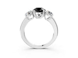 White gold Three-Stone Fancy Black Round Cut Cut Diamond Ring with Channel Set Band and Four-Prong Setting_33