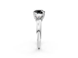 White gold Three-Stone Fancy Black Round Cut Cut Diamond Ring with Channel Set Band and Four-Prong Setting_62