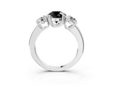White gold Three-Stone Fancy Black Round Cut Cut Diamond Ring with Channel Set Band and Four-Prong Setting_63