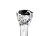 White gold Three-Stone Fancy Black Round Cut Cut Diamond Ring with Channel Set Band and Four-Prong Setting_65