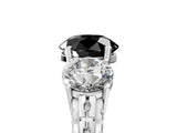 White gold Three-Stone Fancy Black Round Cut Cut Diamond Ring with Channel-Set Band and Prong Setting_5