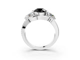 White gold Three-Stone Fancy Black Round Cut Cut Diamond Split Shank Prong Set Ring_27