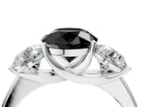White gold Three-Stone Fancy Black Round Cut Cut Solitaire Ring with Classic Prong Setting_16