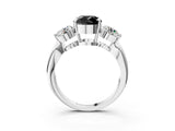 White gold Three-Stone Fancy Black Round Cut Diamond Channel Set Engagement Ring with Prong Setting_15