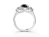 White gold Three-Stone Fancy Black Round Cut Diamond Engagement Ring with Prong Setting_18