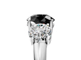 White gold Three-Stone Fancy Black Round Cut Diamond Engagement Ring with Prong Setting_20