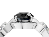 White gold Three-Stone Fancy Black Round Cut Diamond Wave Pave Band with Prong Setting_4