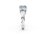 White gold Three Stone Fancy Blue Asscher Cut Cut Channel Set Diamond Ring_26