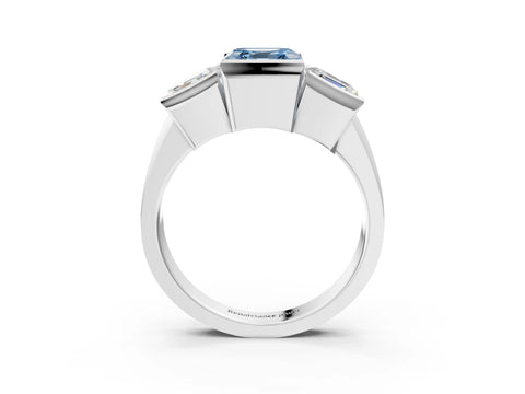White gold Three Stone Fancy Blue Asscher Cut Cut Channel Set Diamond Ring_27