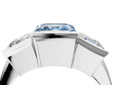 White gold Three Stone Fancy Blue Asscher Cut Cut Channel Set Diamond Ring_28