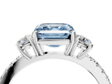 White gold Three-Stone Fancy Blue Asscher Cut Cut Diamond Pavé Band with Prong Setting_31