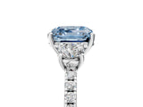 White gold Three-Stone Fancy Blue Asscher Cut Cut Diamond Pavé Band with Prong Setting_32