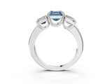 White gold Three-Stone Fancy Blue Asscher Cut Cut Diamond Ring with Channel Set Band and Four-Prong Setting_15