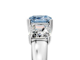 White gold Three-Stone Fancy Blue Asscher Cut Cut Diamond Ring with Channel Set Band and Four-Prong Setting_17