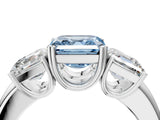 White gold Three-Stone Fancy Blue Asscher Cut Cut Diamond Ring with Channel Set Band and Four-Prong Setting_40