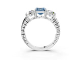 White gold Three-Stone Fancy Blue Asscher Cut Cut Diamond Ring with Channel-Set Band and Prong Setting_15
