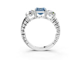 White gold Three-Stone Fancy Blue Asscher Cut Cut Diamond Ring with Channel-Set Band and Prong Setting_21