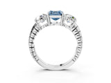 White gold Three-Stone Fancy Blue Asscher Cut Cut Diamond Ring with Channel-Set Band and Prong Setting_25
