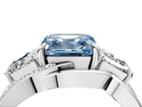 White gold Three-Stone Fancy Blue Asscher Cut Cut Diamond Split Shank Prong Set Ring_16